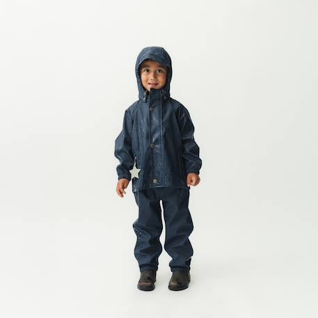 Children's rain jacket and trouser set MATREINAR MINI A TURE deep blue+green 