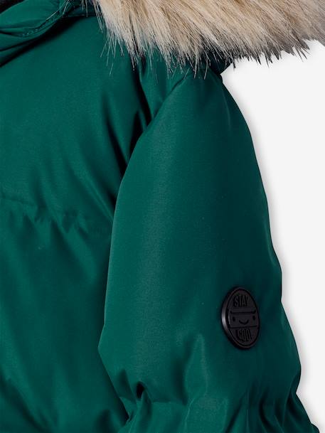 Fleece-Lined Lightweight Jacket, with Mittens or Gloves amber+fir green 