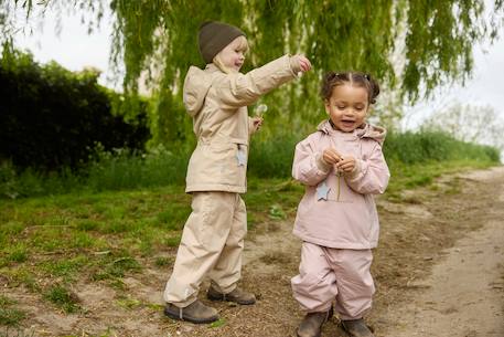 MATWALENTAYO children's rain dungarees MINI A TURE all year round deep blue+green+old rose 