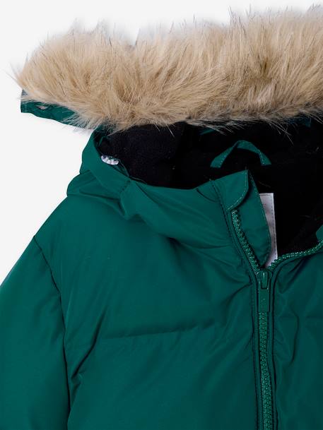 Fleece-Lined Lightweight Jacket, with Mittens or Gloves amber+fir green 