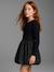Girl's two-fabric bubble dress anthracite 