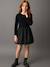 Girl's two-fabric bubble dress anthracite 
