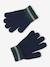 Christmas set: reindeer beanie + snood + mittens/gloves for boys navy blue 