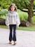 Girl's jacquard jumper with sparkly details marl grey+rosy 