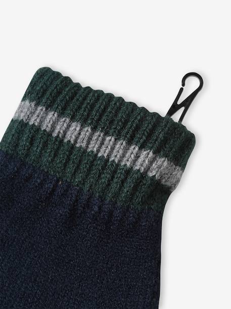 Christmas set: reindeer beanie + snood + mittens/gloves for boys navy blue 