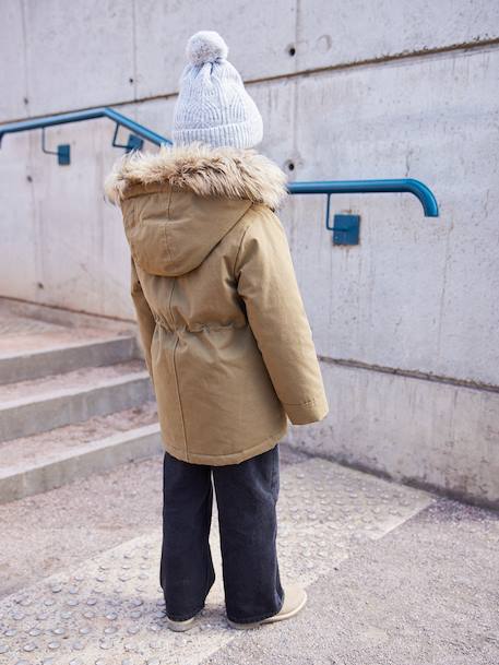 3-in-1 Parka with Hood for Girls black+GREEN DARK SOLID+grey green+khaki+PURPLE MEDIUM SOLID+sage 