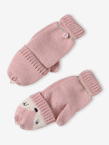 Christmas Set with Beanie + Snood + Gloves/Mittens rosy 