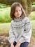 Girl's jacquard jumper with sparkly details marl grey+rosy 