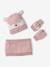Christmas Set with Beanie + Snood + Gloves/Mittens rosy 