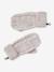 Christmas Cable Knit Set: Beanie + Snood + Mittens/Gloves for Girls marl beige 