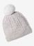 Christmas Cable Knit Set: Beanie + Snood + Mittens/Gloves for Girls marl beige 