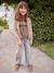 Girls' zebra print cotton gauze blouse chocolate 