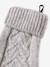 Christmas Cable Knit Set: Beanie + Snood + Mittens/Gloves for Girls marl beige 