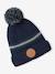 Christmas set: reindeer beanie + snood + mittens/gloves for boys navy blue 