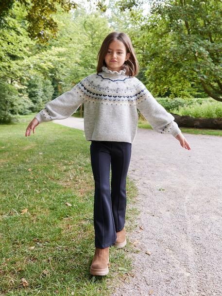 Flared Leggings for Girls black+camel 