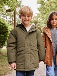 Boys-Coats & Jackets-Hooded Sherpa-Lined Parka for Boys