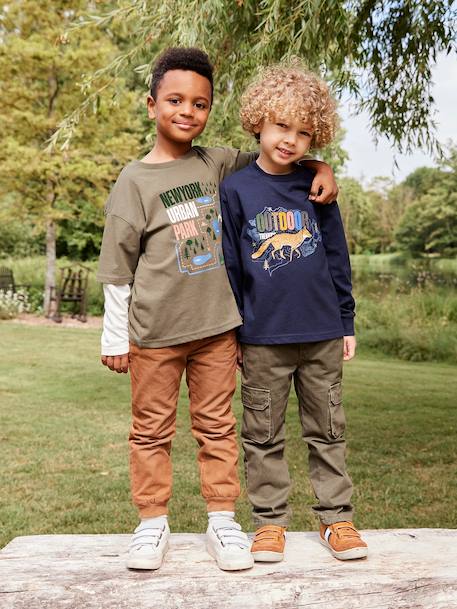 2-in-1-Effect T-Shirt for Boys khaki 