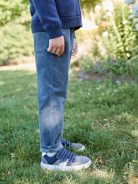 Corduroy Trousers, Easy to Slip On, for Boys beige+navy blue+slate blue 