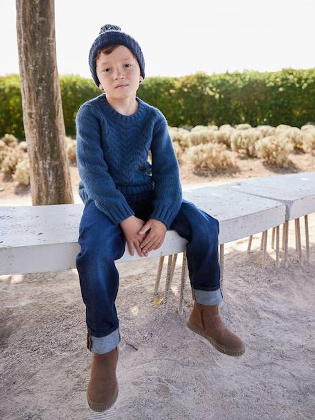 Straight Leg Jeans with Turn-Ups for Boys brut denim+stone 
