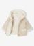 Wool blend coat for babies with iridescent effect and faux fur lining marl beige 