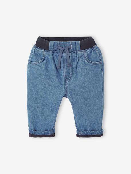 Lined Jeans with Elasticated Waistband, for Babies stone 