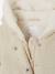 Wool blend coat for babies with iridescent effect and faux fur lining marl beige 