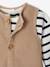 Set T-shirt + striped jumpsuit pecan nut 