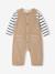 Set T-shirt + striped jumpsuit pecan nut 