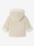 Wool blend coat for babies with iridescent effect and faux fur lining marl beige 