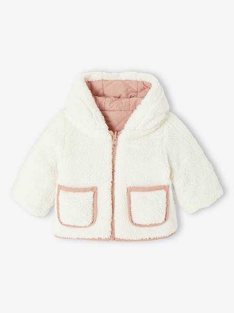Reversible lightweight jacket for babies old rose 