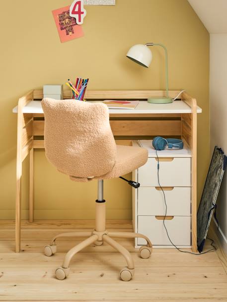 Bear Chair in Sherpa with Castors, for Children beige 