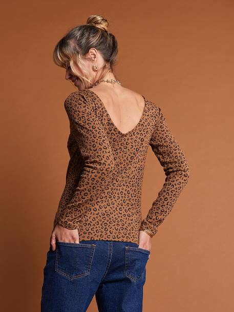 Leopard Print T-Shirt for Maternity, ENVIE DE FRAISE beige 