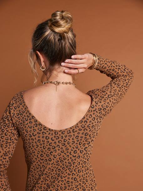 Leopard Print T-Shirt for Maternity, ENVIE DE FRAISE beige 