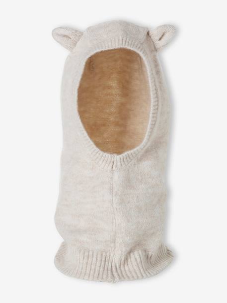 Girl's balaclava with cat ears ecru 