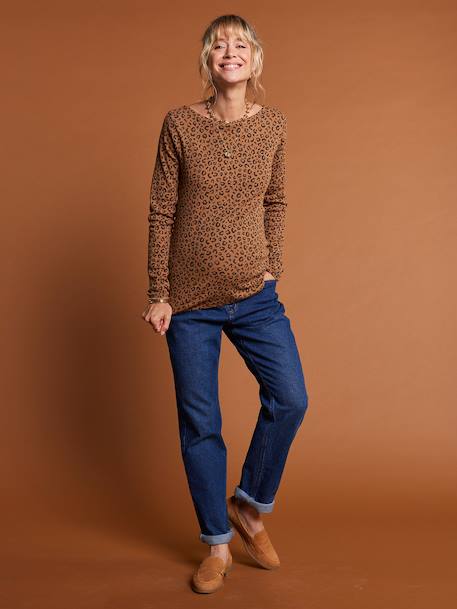 Leopard Print T-Shirt for Maternity, ENVIE DE FRAISE beige 