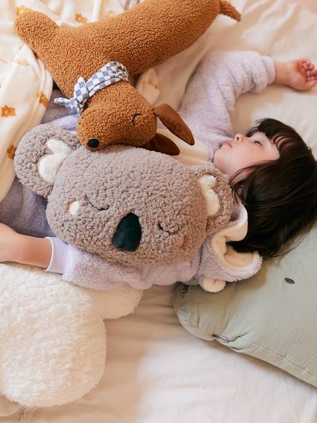 Koala Cushion in Sherpa Fabric grey 