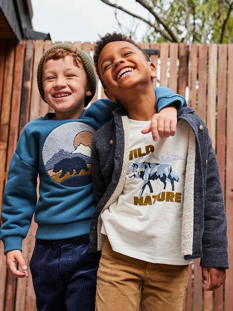 Long-Sleeved T-Shirt for Boys ecru 