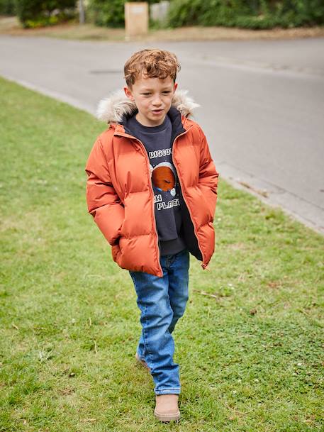 Fleece-Lined Lightweight Jacket, with Mittens or Gloves amber+fir green 