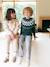 Jacquard Knit Jumper, Round Neckline, for Boys green+slate blue 