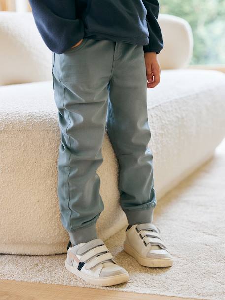 Trainers with Leather Hook-&-Loop Straps for Children ecru+set white 