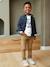 Slim Leg Corduroy Trousers for Boys bordeaux red+Tan 