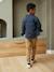Slim Leg Corduroy Trousers for Boys bordeaux red+Tan 