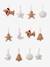 Set of 12 sherpa Christmas decorations beige 