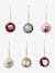 Pack of 6 3D Christmas baubles red 