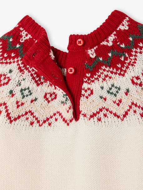 Knitted 2-Piece Christmas Set: Jumpsuit + Socks ecru 