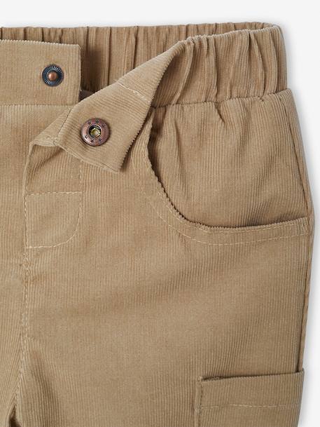 Lined Corduroy Combat Trousers for Babies anthracite+khaki 