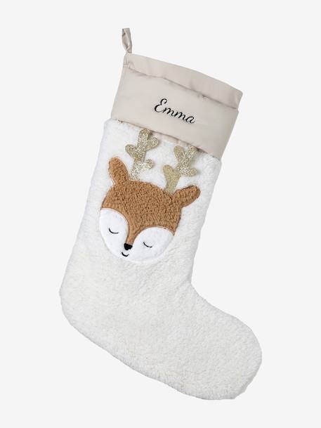 Reindeer Christmas sock golden beige 