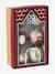 Pack of 6 3D Christmas baubles red 