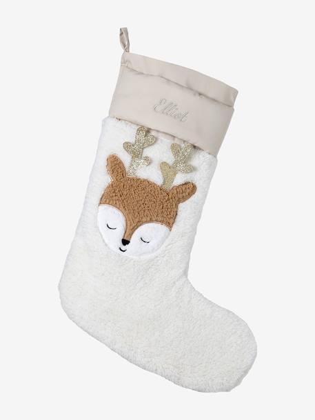 Reindeer Christmas sock golden beige 