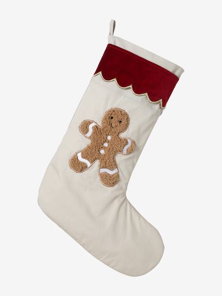 Gingerbread Man Christmas Stocking beige 